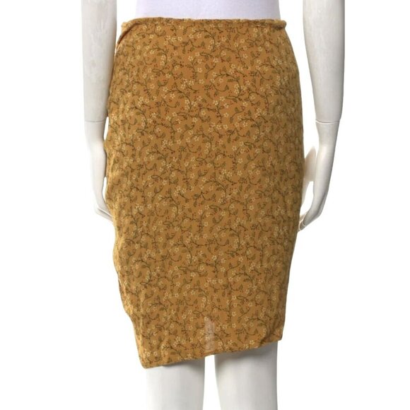 Veronica Beard Skirt $295 Spencer Floral Ruffle Zipper Yellow Size 0 NWT - Picture 2 of 8